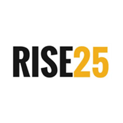 Logo of Rise25: we help B2B companies to get ROI, referrals and clients using podcasts